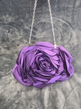 Evening Bag Floral Satin Clutch Purses with Chain Rose Pattern Purse Party Pr...